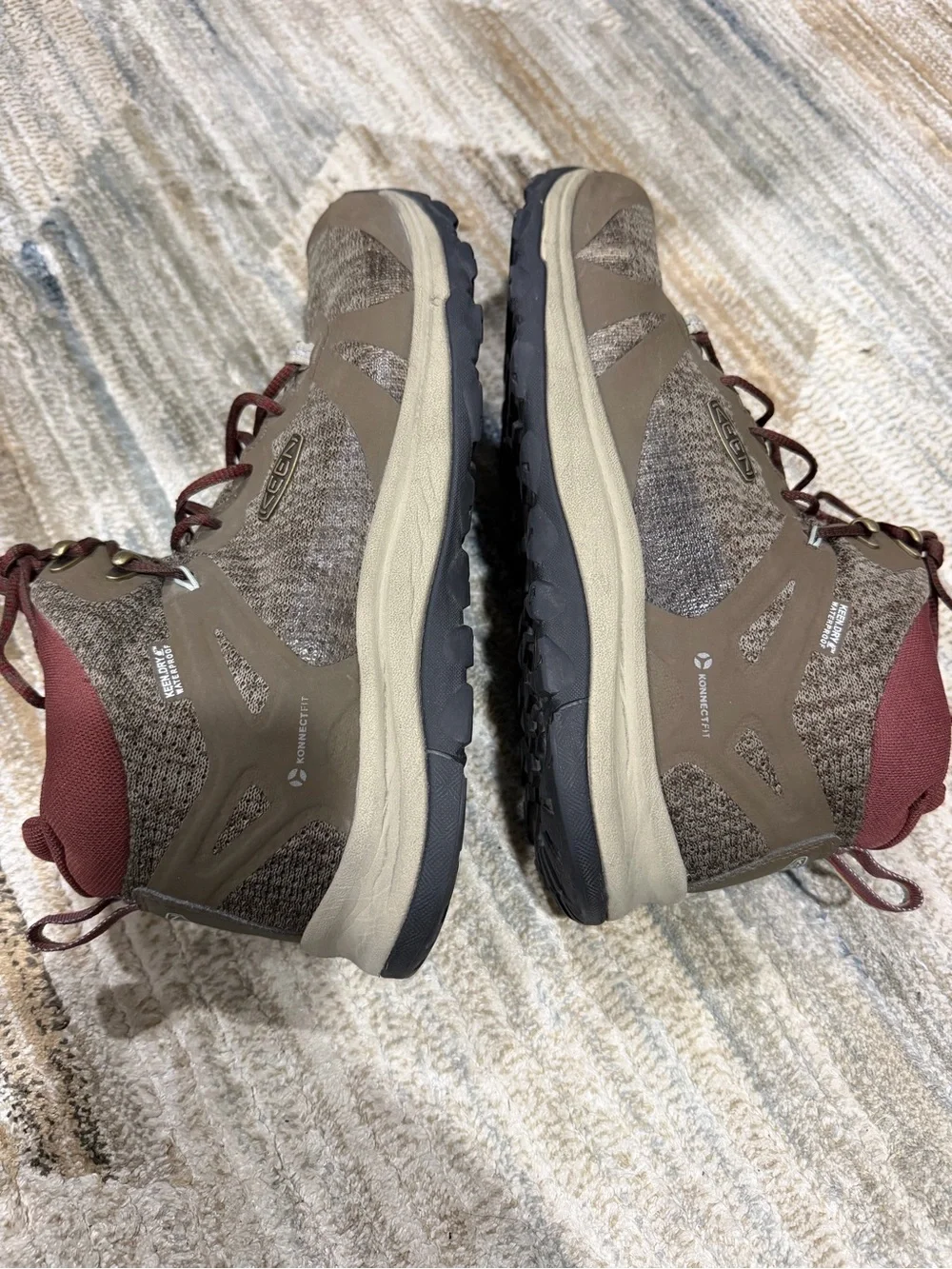 Keen Men's Brown and Burgundy Trail Boots